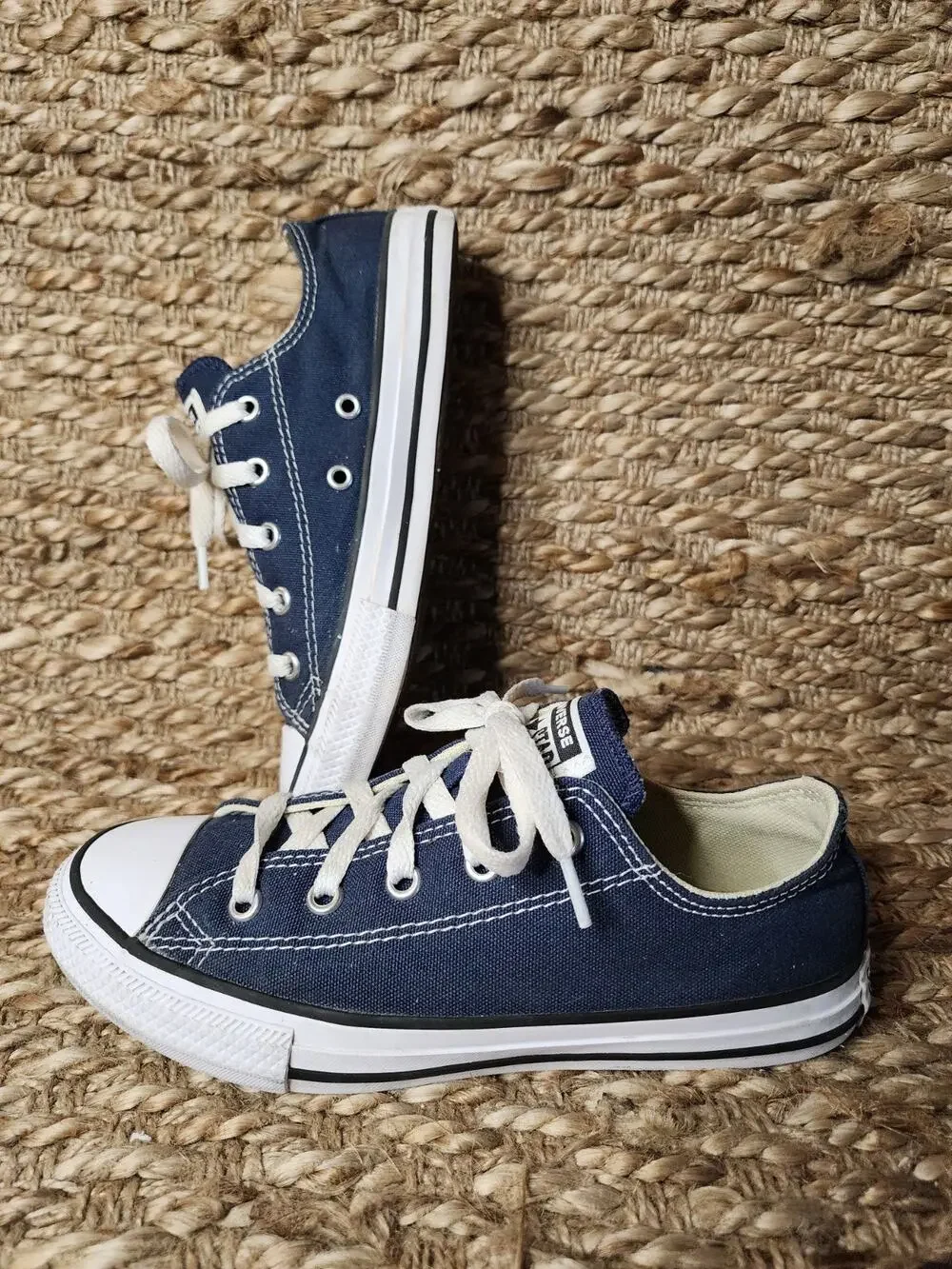 Converse Chuck Taylor All Star Shoes Youth Size 2 Blue Canvas Low Top Classic
